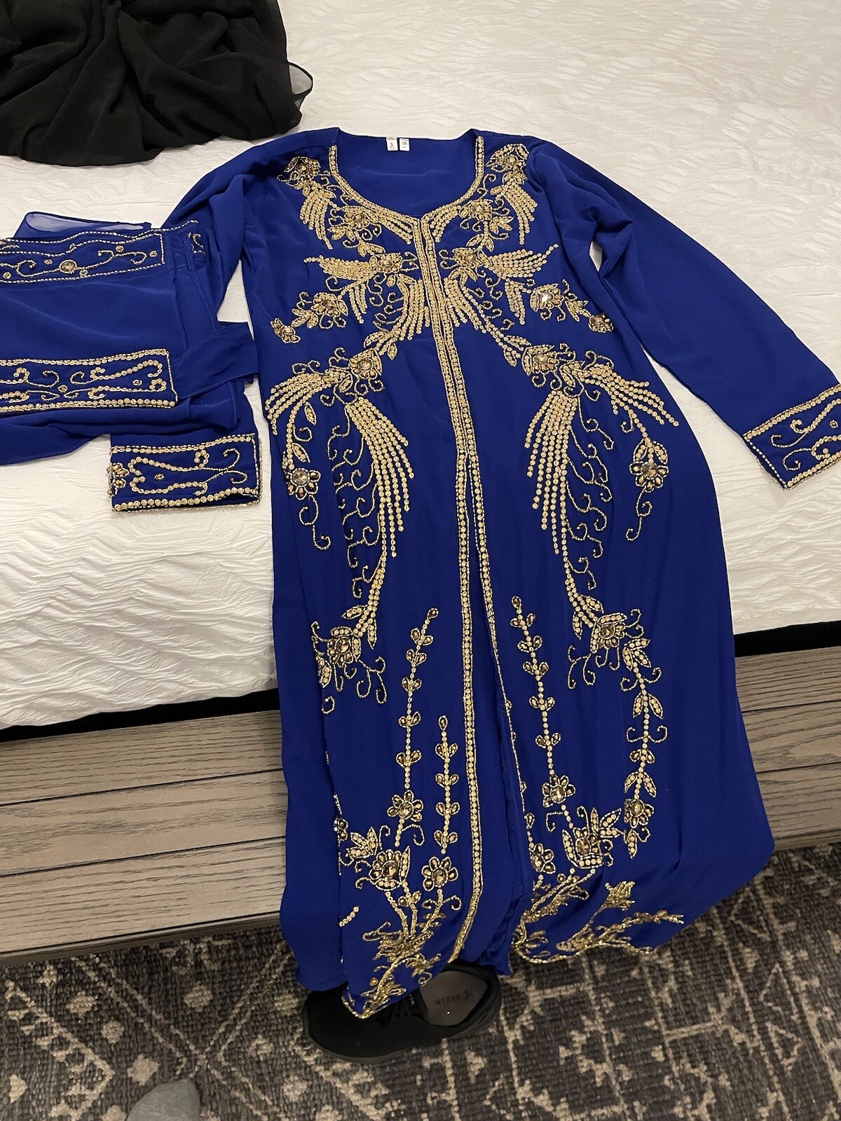 Women’s Kaftan| Hand Beaded Floor Length (56 inches)| Sz S| NEW