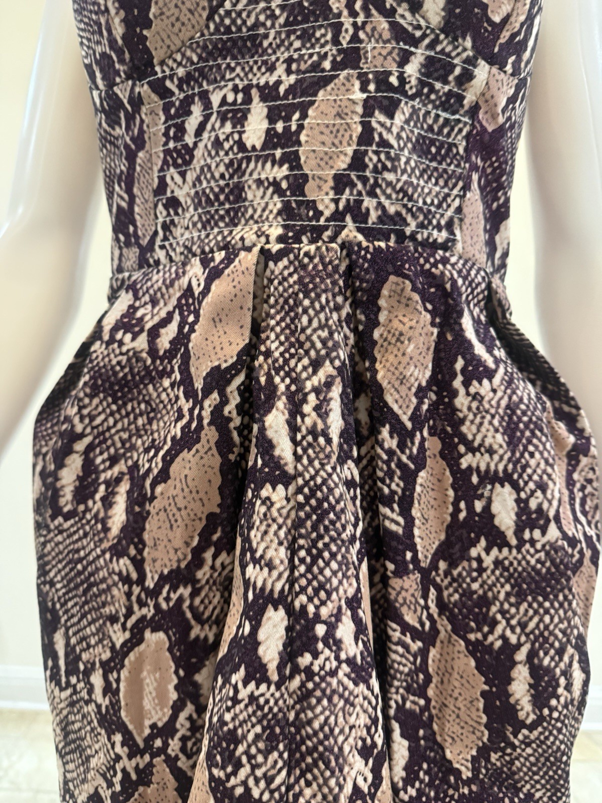 Forever Unique Vintage Bandeau Python Tulip Mini Dress Size12