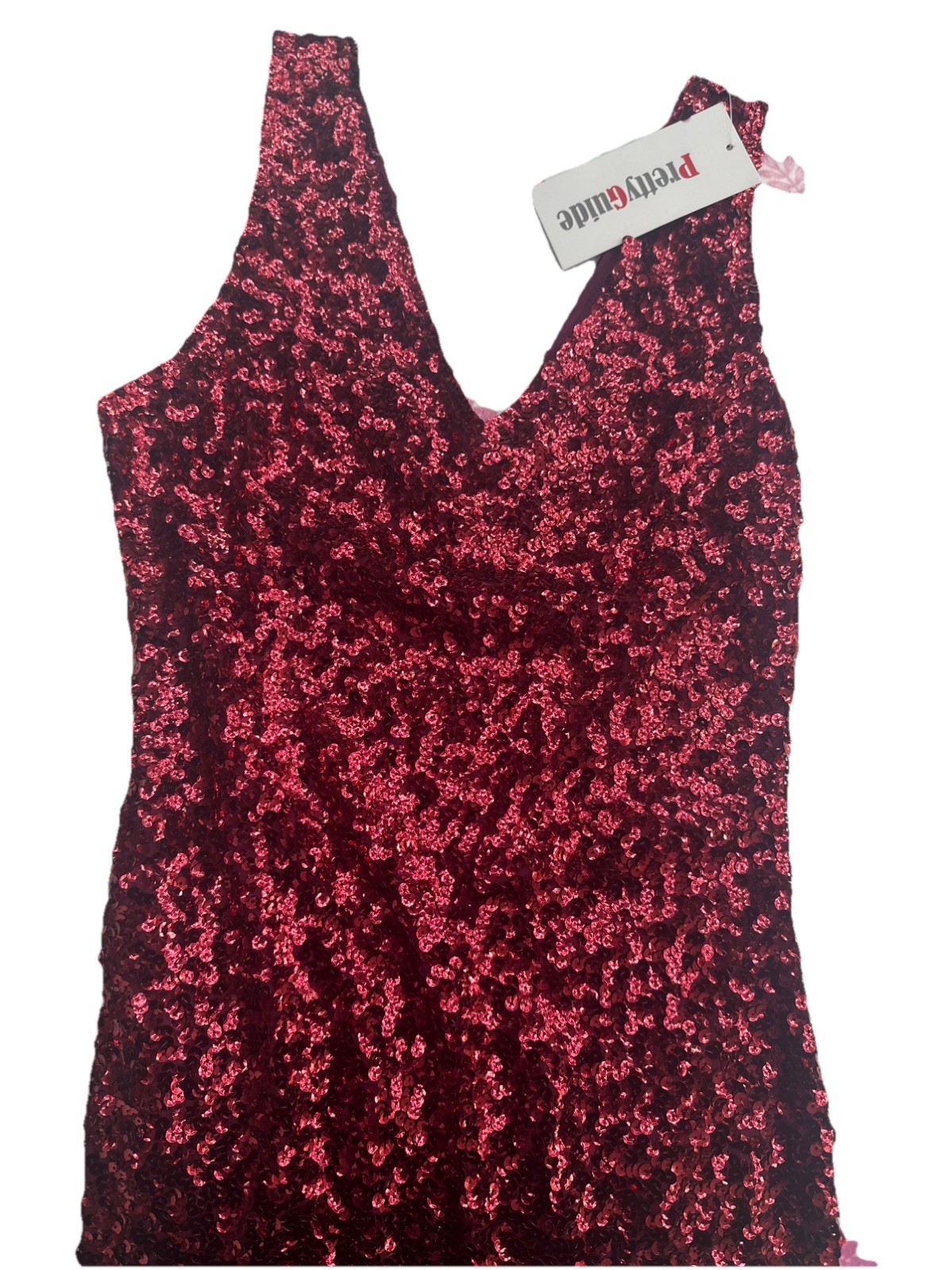 PrettyGuide Sequin Bodycon Dress Women S Burgundy Red V-Neck Mini Party Clubwear