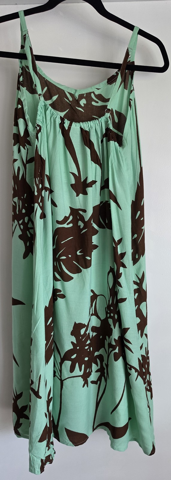 NWT Napua Collection Sleeveless Mini Dress Floral Mint Green Brown Bali