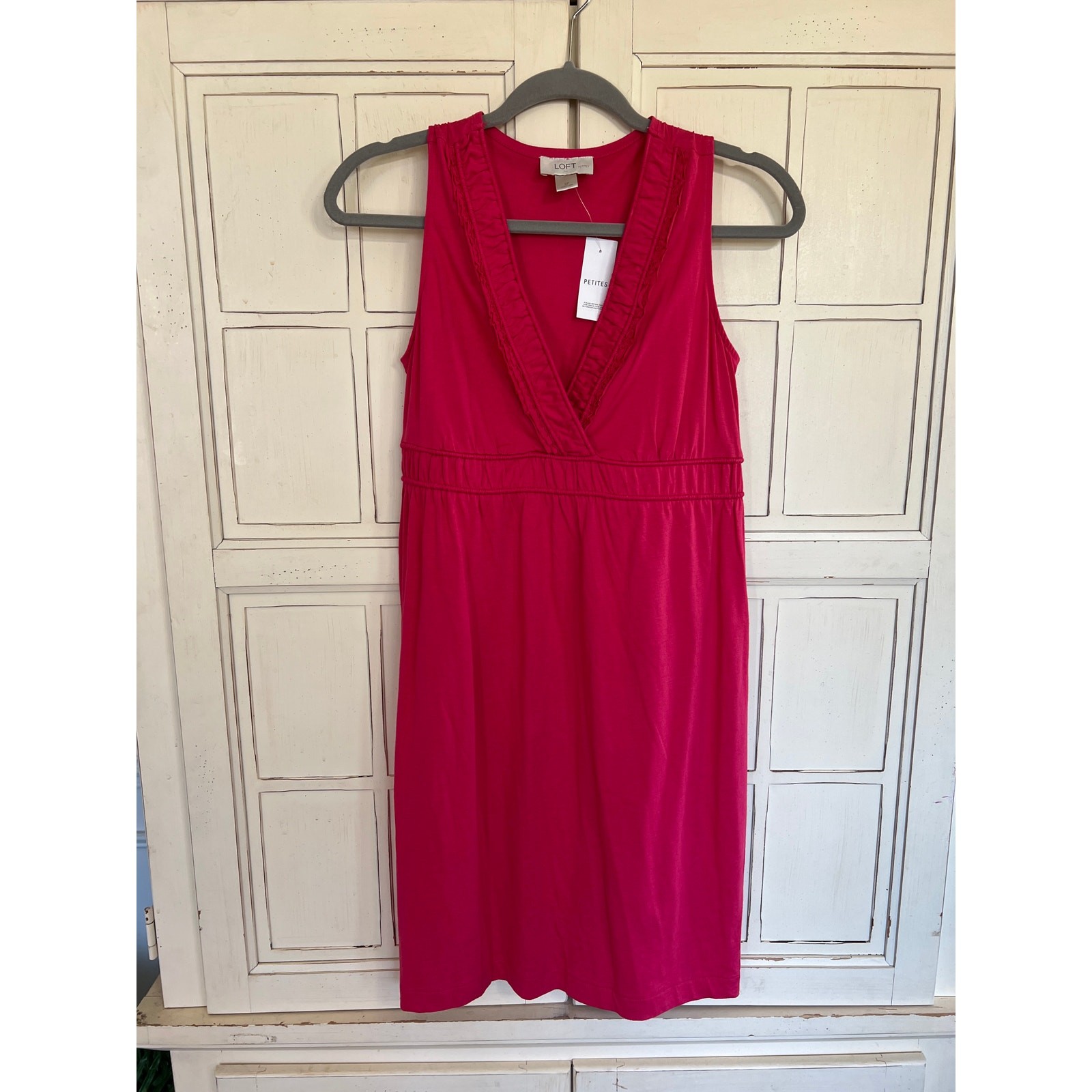 NWT Loft size SP small petite bright pink stretch knit dress