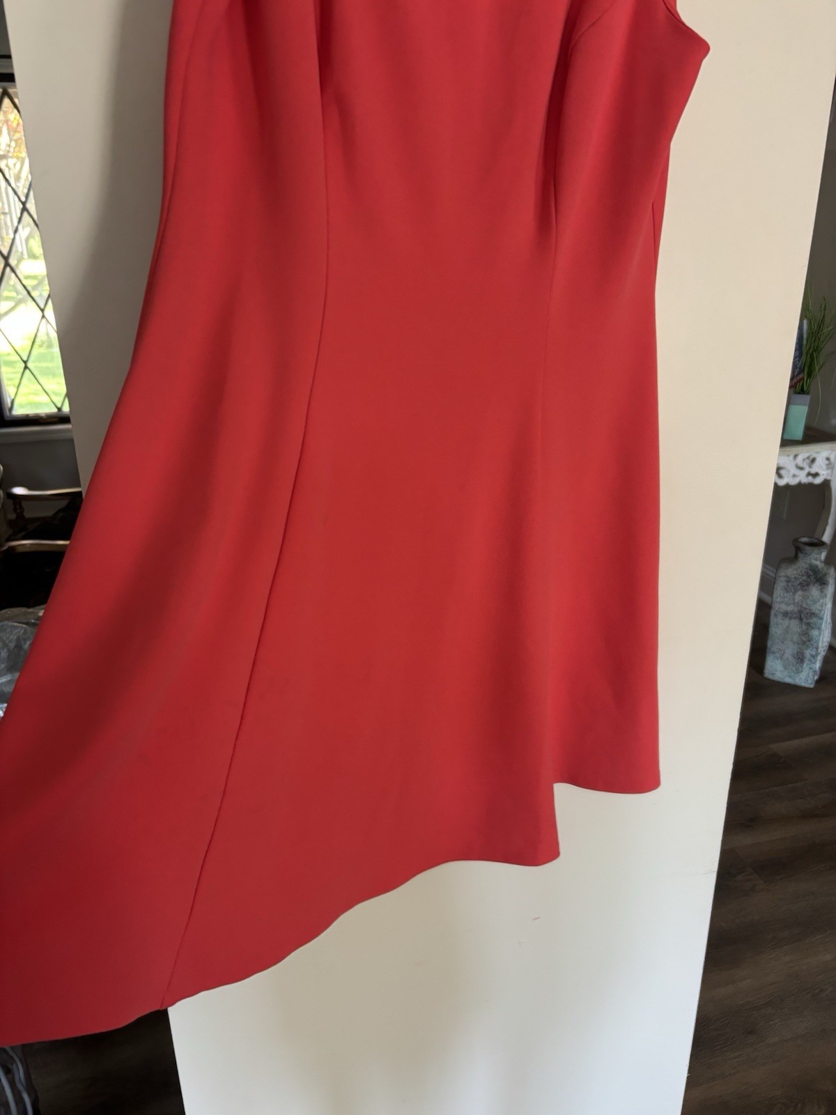 Roz & Ali Red Solid Sleeveless Cut-Out Keyhole Round Neck Zip Dress 14 Reg