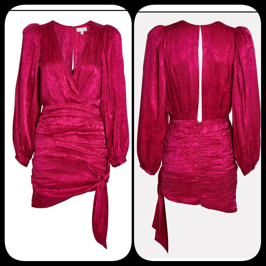 Ronny Kobo Giorgia Ruched Jacquard Mini Dress XS