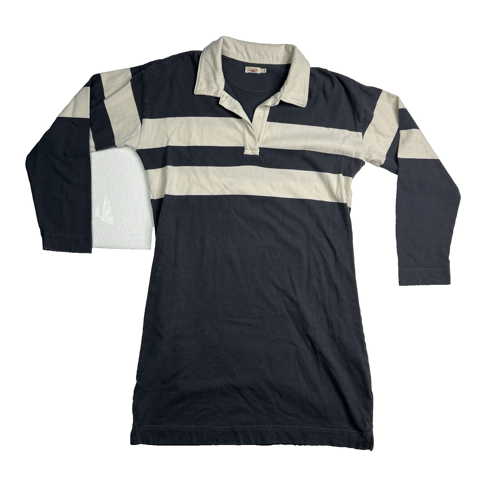 Faherty Rugby Jersey Dress Women S Gray Cape May Stripe Nautical Preppy Sailing