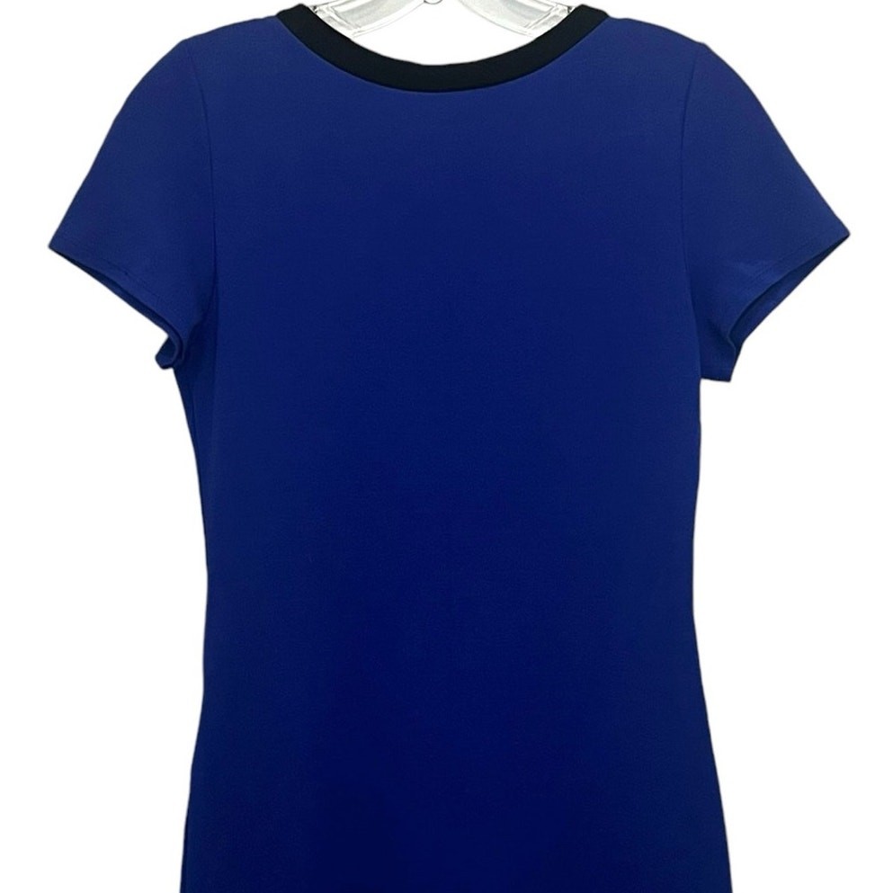 Bar III Short Sleeve Mini Dress Crew Neck Dress Stretch Size XS Blue Black