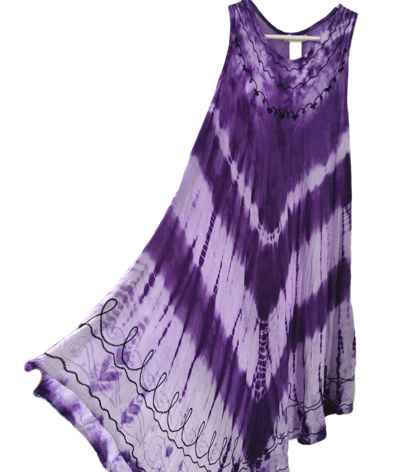 Purple Tie Dye Umbrella Dress One Size Cute Options Beachy Cover Up Resort Wear