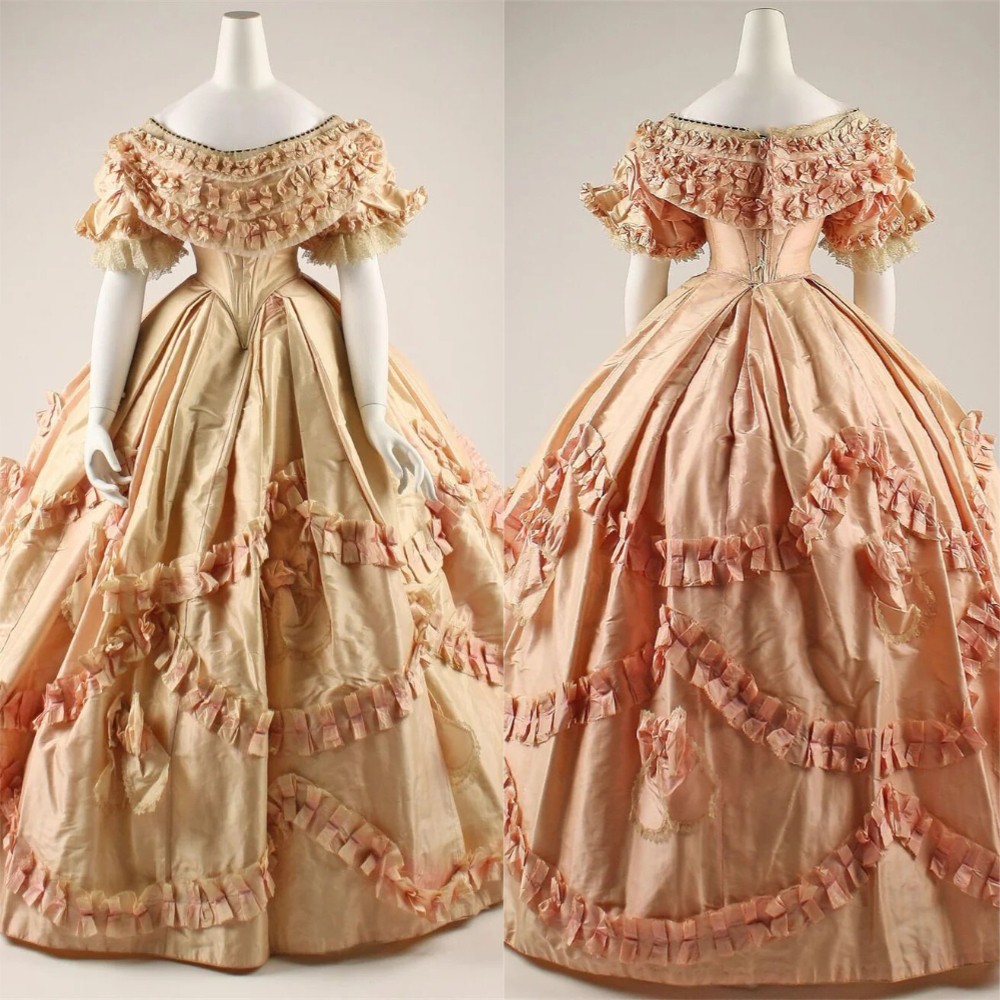 Woman Vintage Victorian Southern Belle Princess Wedding Evening Dress Ball Gowns