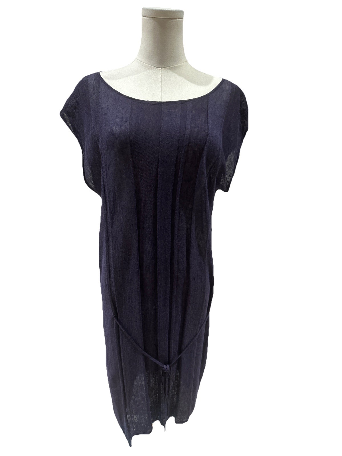 SHAE New York M Dusty Purple Sheer Tunic Dress Drawstring Waist Beach Cover Up