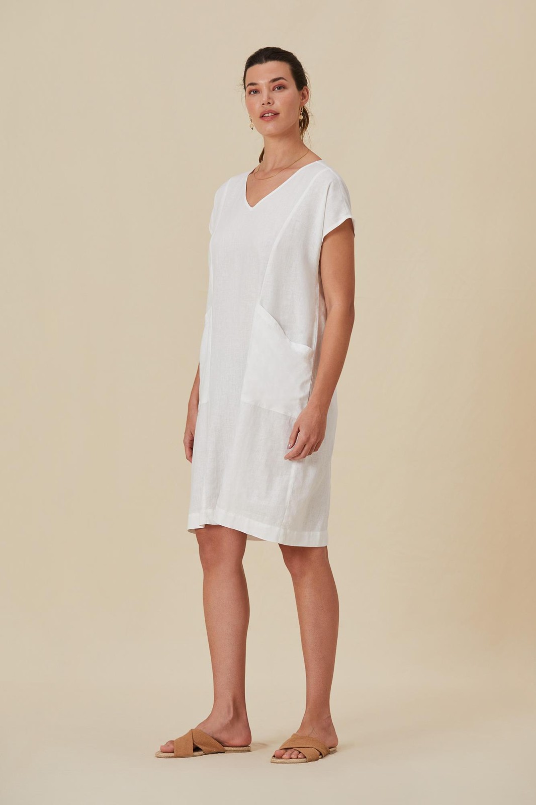 Florence Short Linen Dress – Yogini