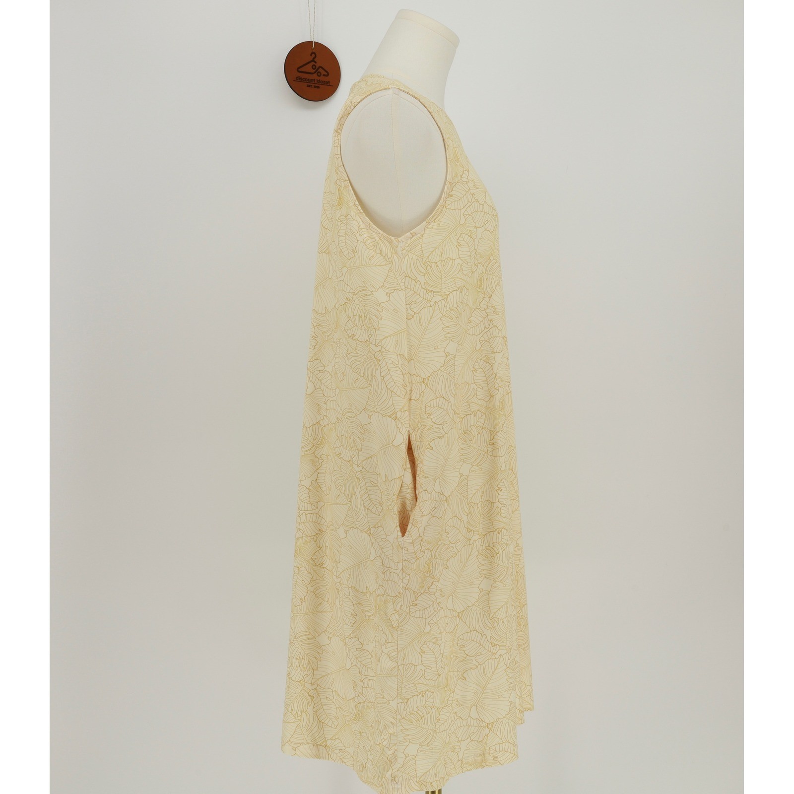 Palmwave Hawaii Yellow Monstera Leaf Print Sleeveless Shift Dress Size Large