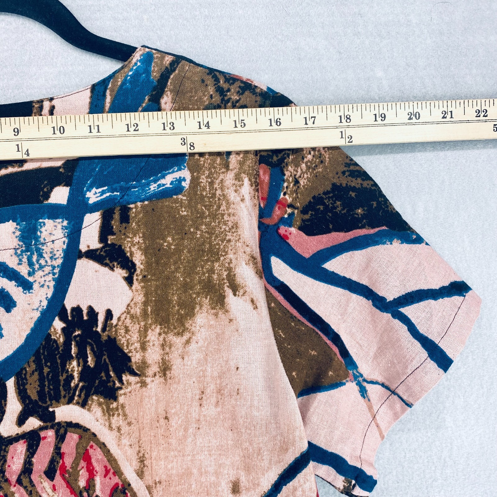 Abstract Dress Womens Large Multicolor Popover Mini Boho Picasso Art