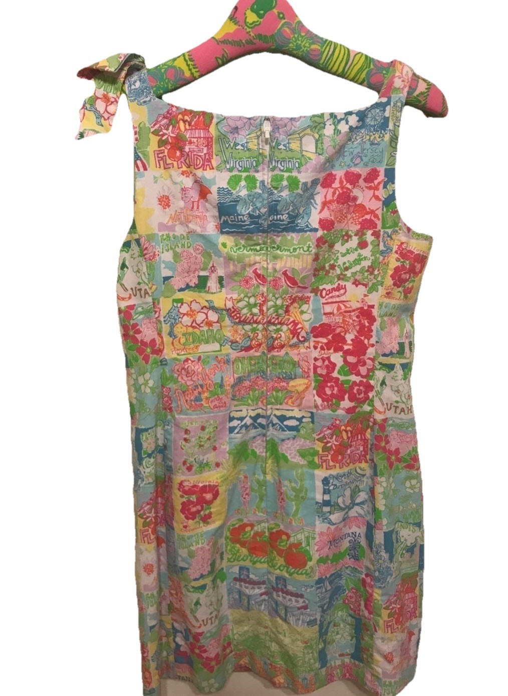 HOLY! Lilly Pulitzer STATE OF MIND Patchwork 50 States Ricci Shift Dress Size 0