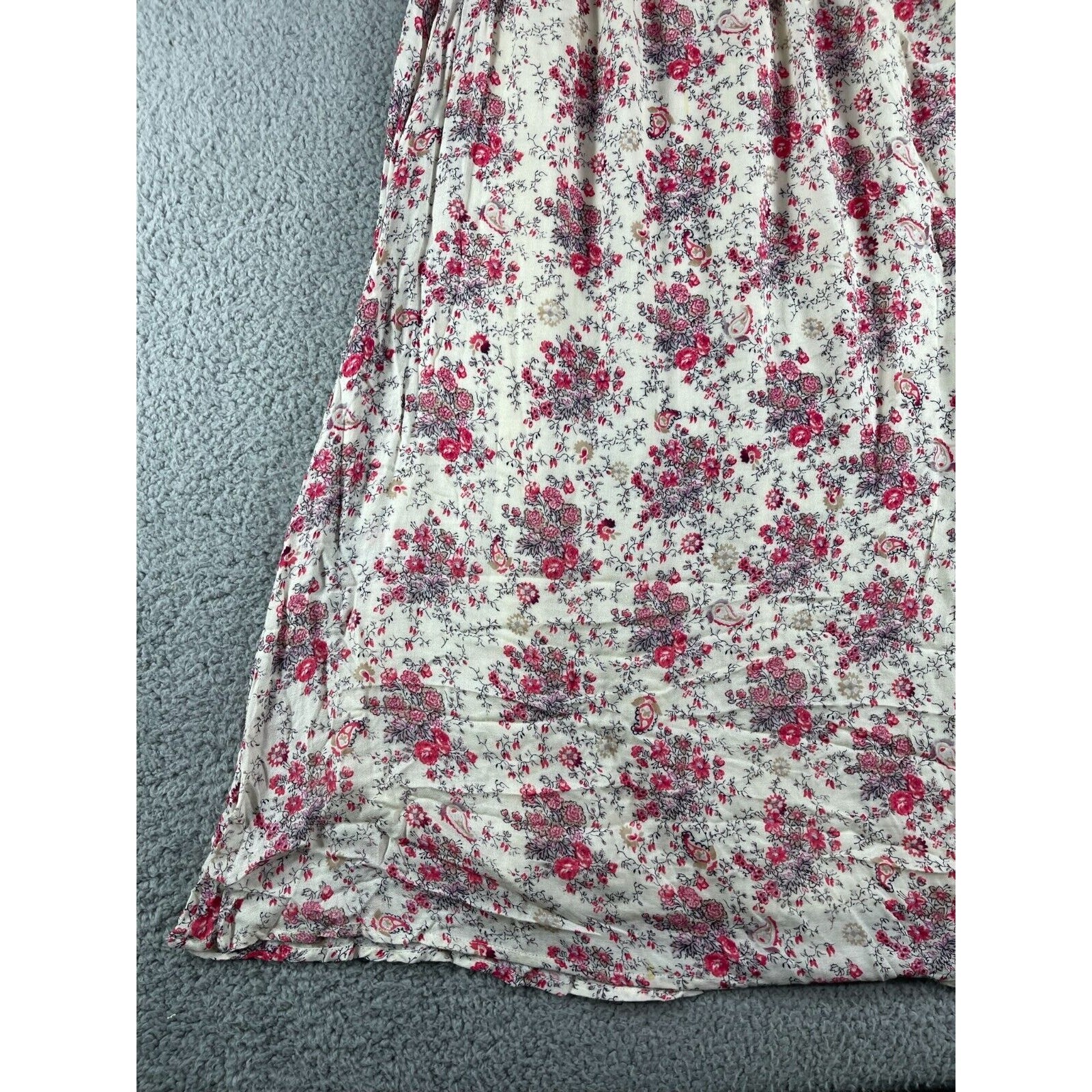 WAYF Dress Womens Medium Multicolor Open Front Floral Where Are You From Long