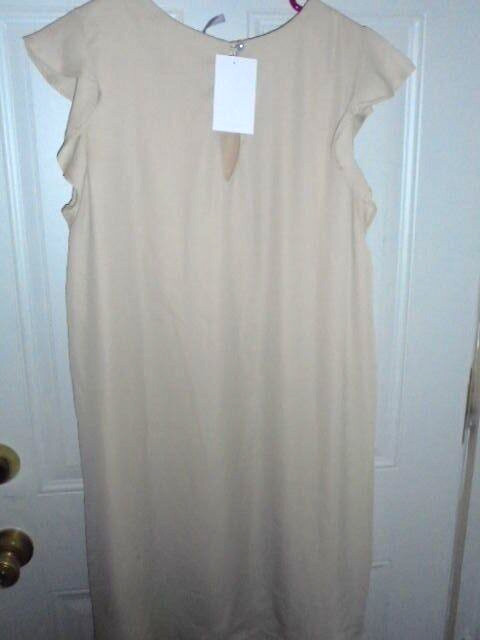 Red Lolly Womens Tan Polyester Knee Length Dress Size Large Clothes