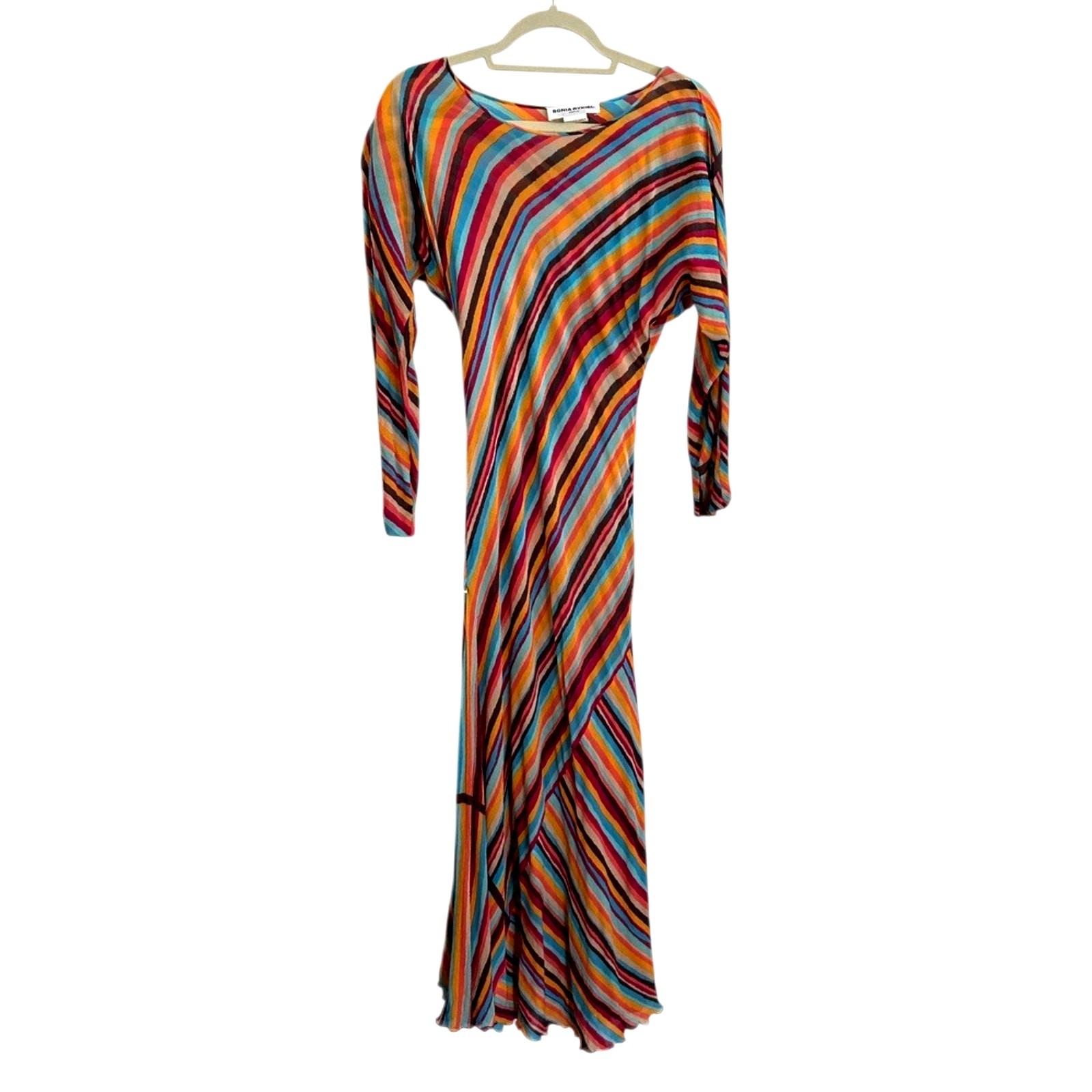 Vintage Sonia Rykiel Paris 2001 Bias Cut Maxi Dress, RARE, FR38