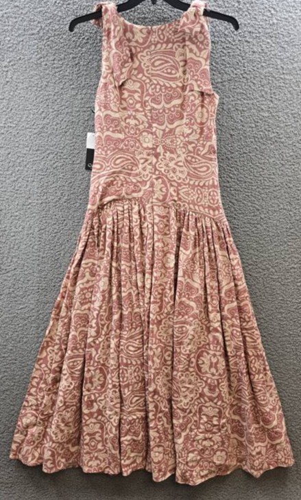 CeCe Linen Blend Sleeveless High-Low Maxi Dress Women’s S Mocha Back Zip Closure
