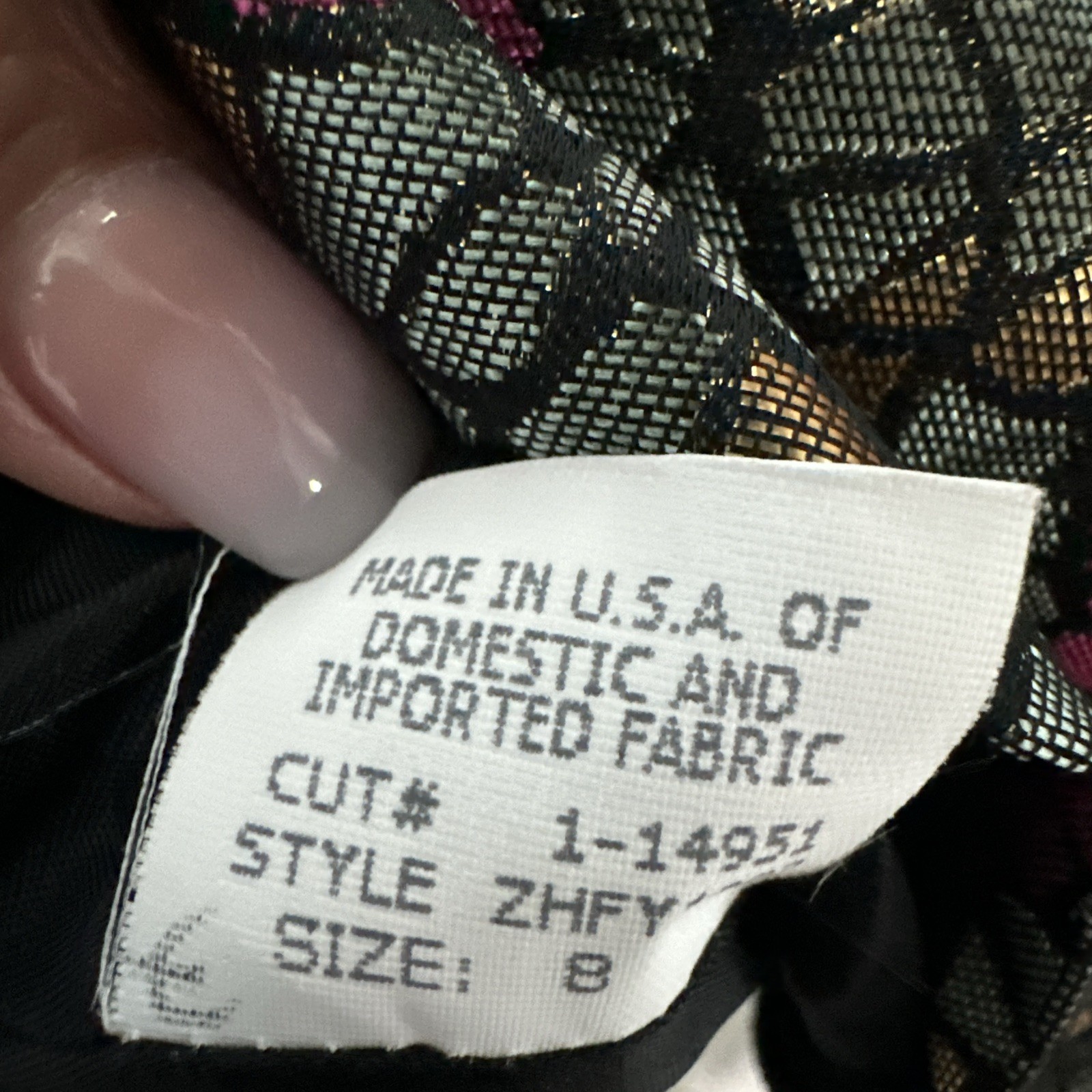 David Meister Strapless Deep Neckline Black Geometric Cocktail Dress Size 8