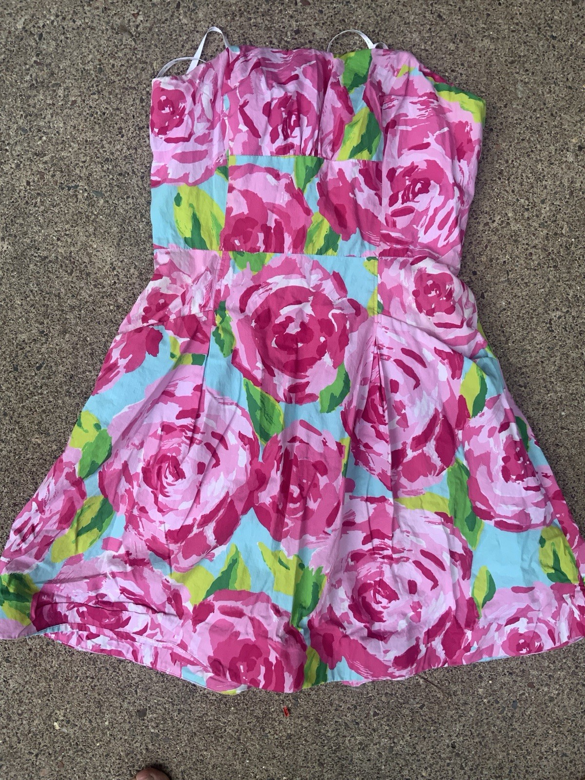 Lilly Pulitzer First Impressions Lottie Strapless Rose ‘Hottie Pink’ 2010 Sz 00