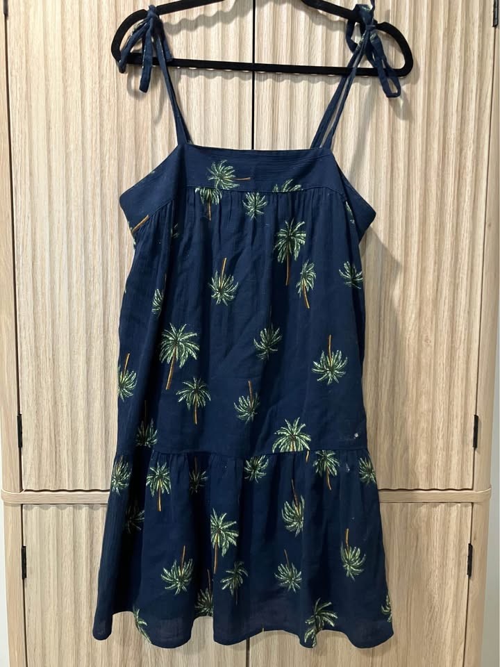 Women’s Loft Navy Beach Palm Tree Dress / Coverup (M)