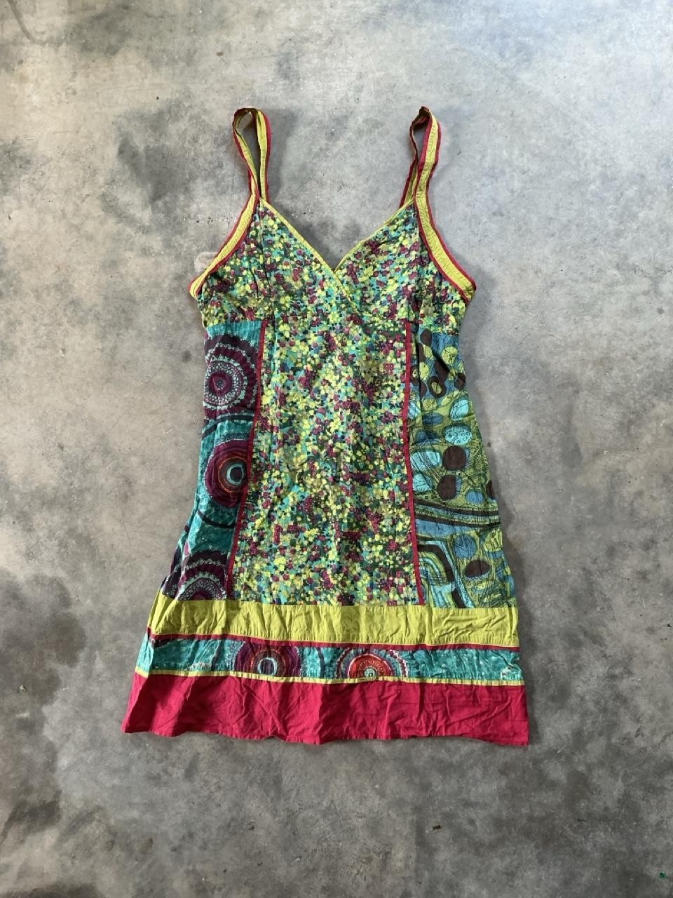 Cotton du Monde Y2K Patchwork Boho Cami Mini Dress