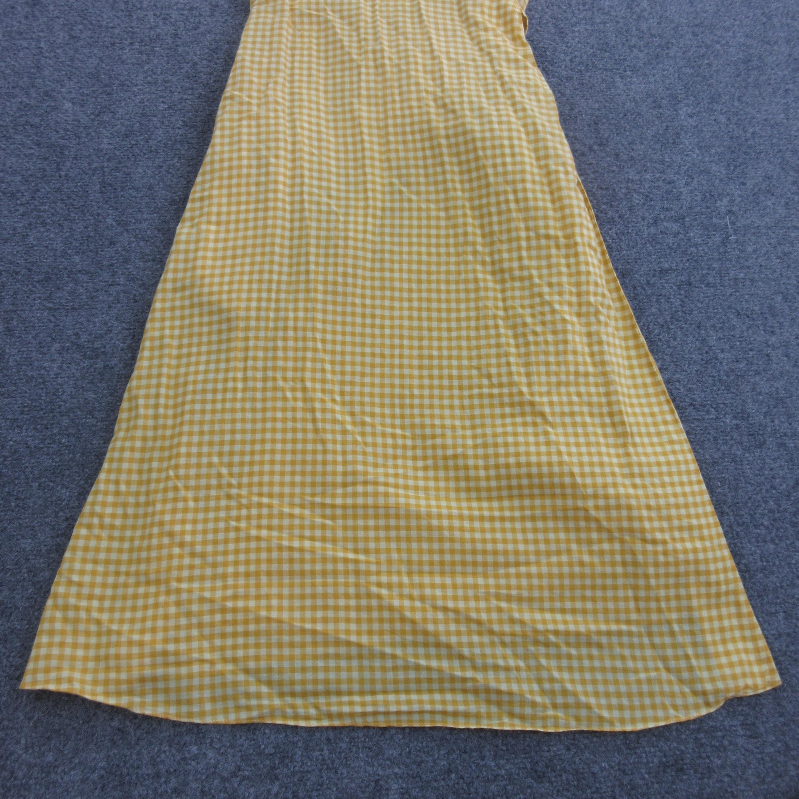 PS Paul Smith Dress Womens 38 Yellow Cotton Gingham Wrap Midi V Neck Belted