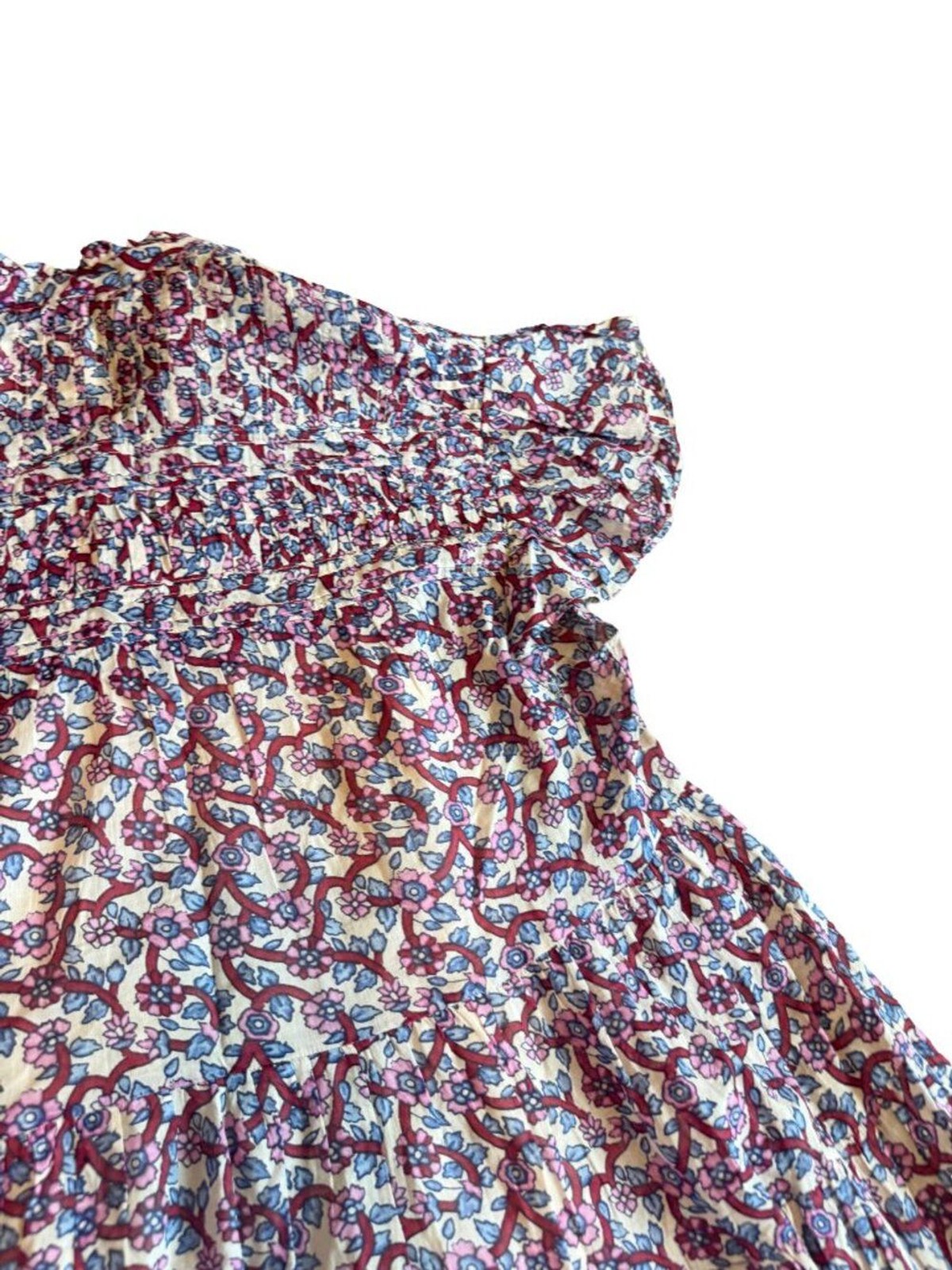 Isabel Marant Étoile Lanikaye Knee Length Dress Short Sleeve Floral Size 38 Med