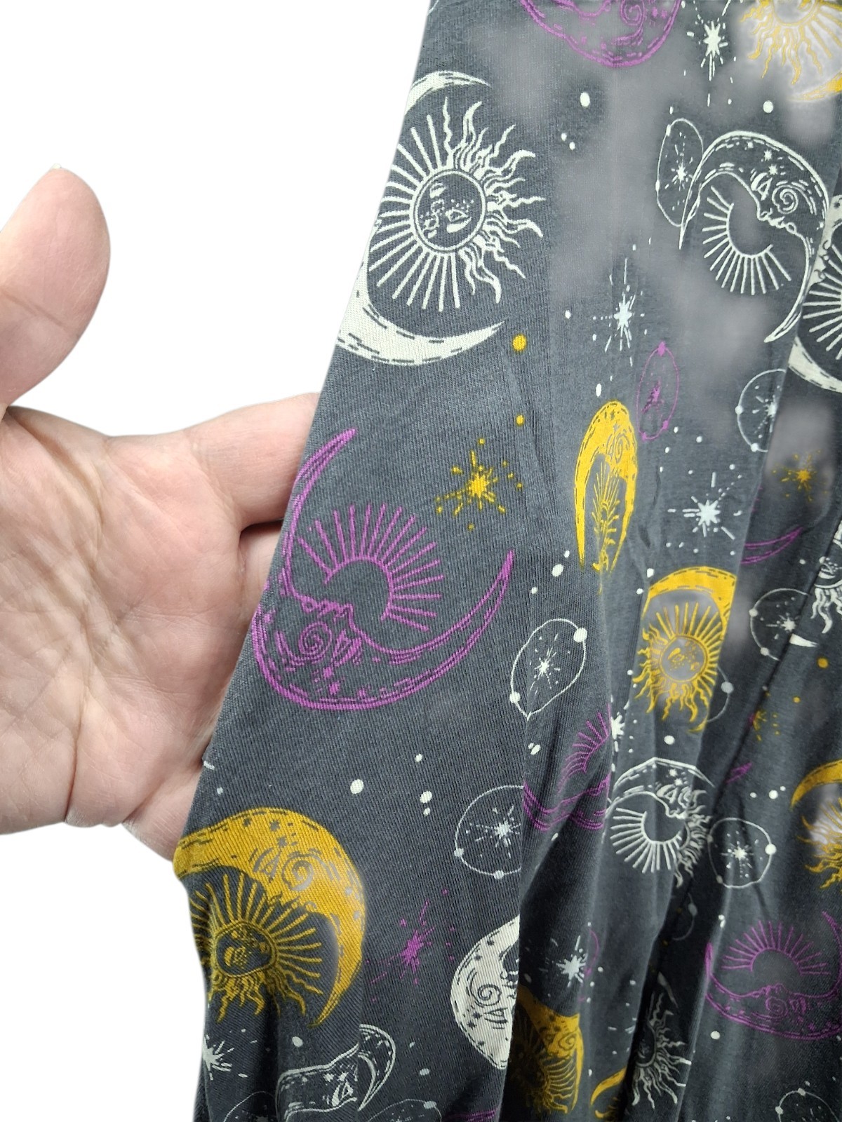 Riley & James Dress Medium Celestial Sun Moon Stars Boho A-Line Swing Stretch