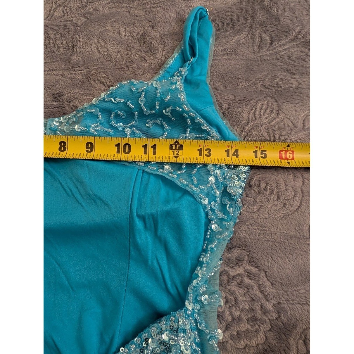 RYANTH Blue Sequin V Neck Mini Dress Sparkly Party Cocktail NEW