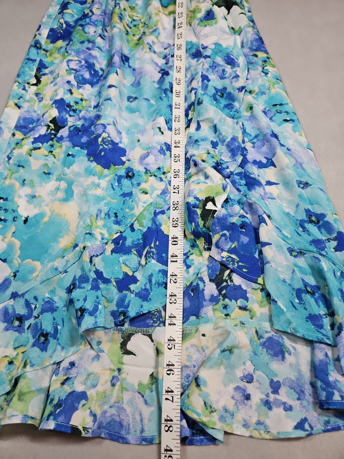 Fraiche By J Womens Blue Floral High Low Maxi Dress Size Medium NWT