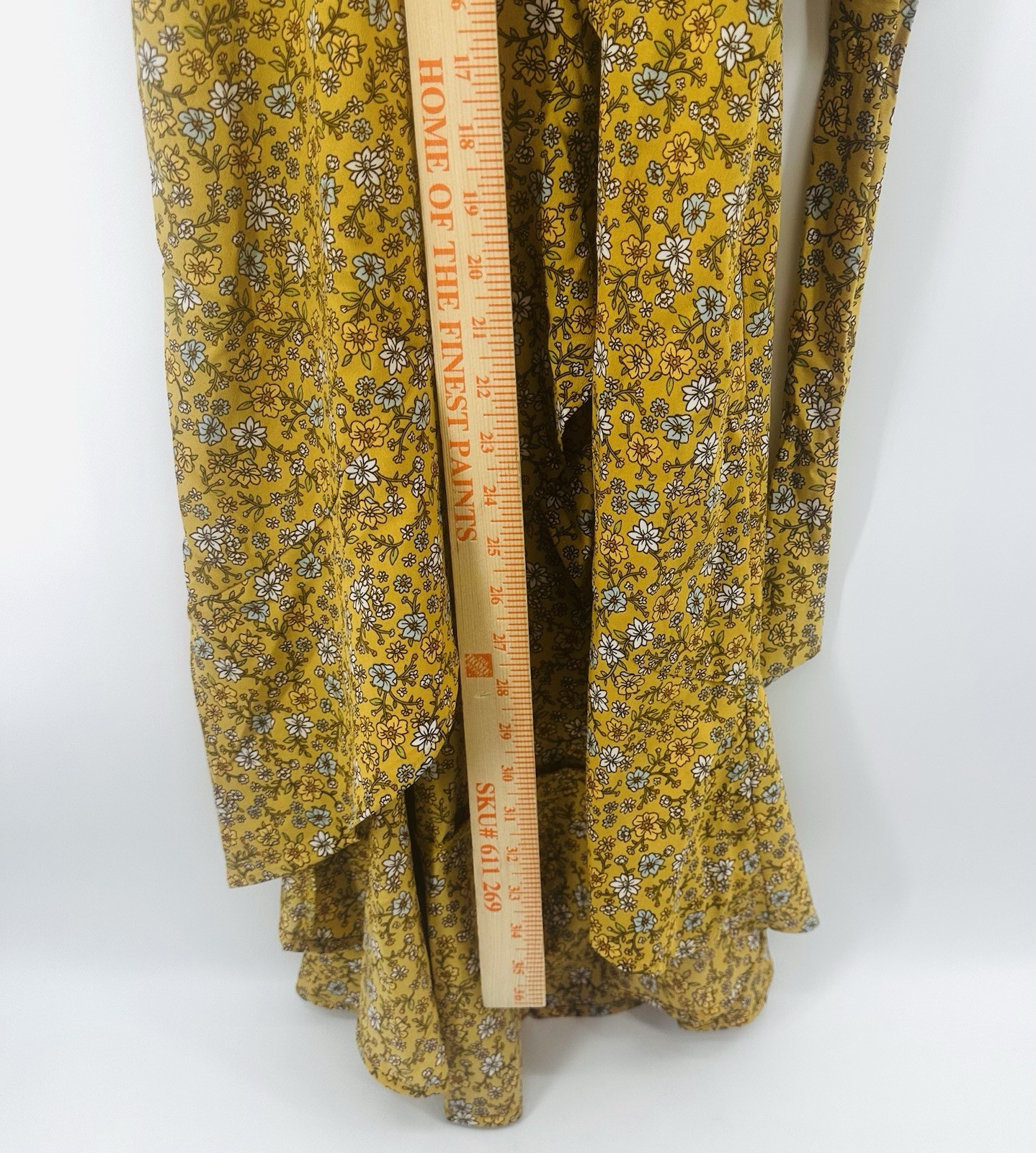New No Boundaries Babydoll Spaghetti Strap Dress Sz 3-5 Jrs Yellow Floral HH26