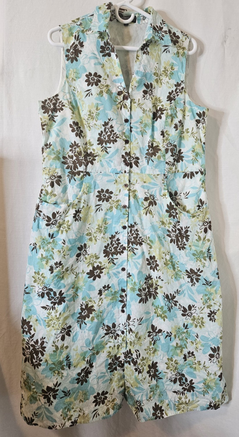 Vintage Elementz Dress Multicolored Print Sleeveless Cotton Size XL