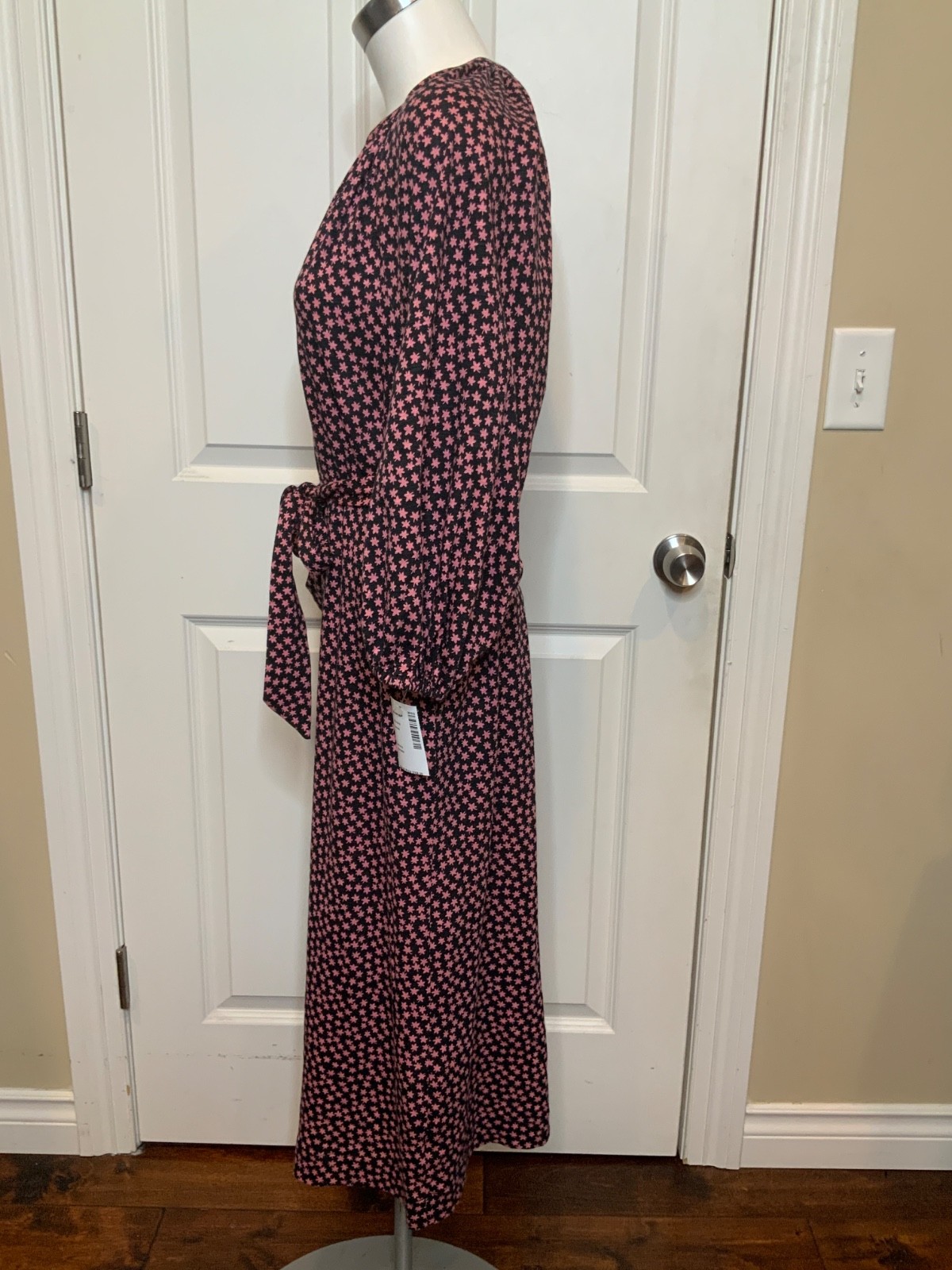 Boden Black & Pink Floral Patterned Midi Dress, Size 6P, NWT! $168.00