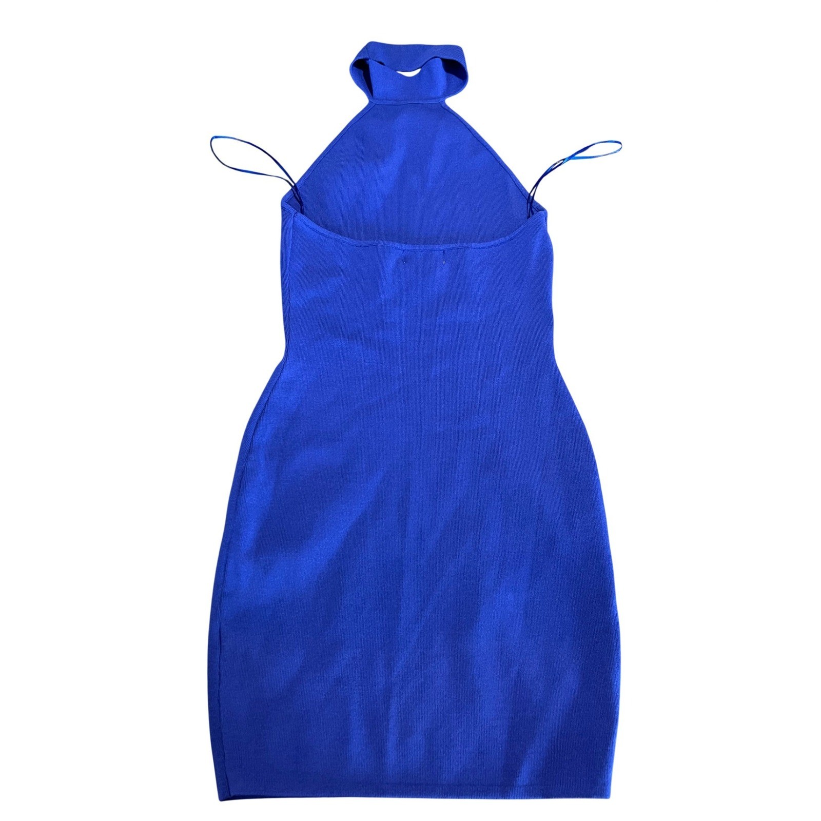 By The Way Royal Blue Mock Neck Halter Bodycon Mini Dress Small Club Sexy Date