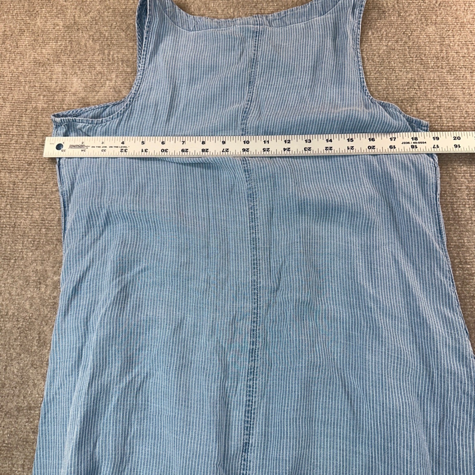 J. Jill Denim Blue White Striped Tencel Lyocell Sleeveless Maxi Dress Small