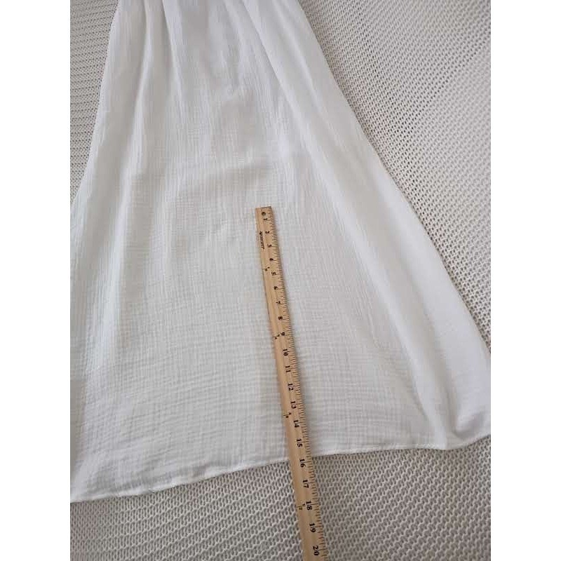NWT Parisian White 100% Cotton Gauze Coastal Boho Maxi Dress M Paris Designer
