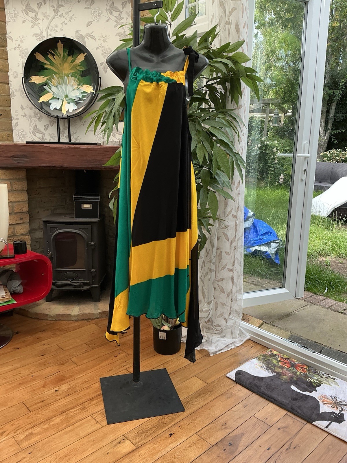 Jamaican Flag Colour Print Smock Dress……12-14
