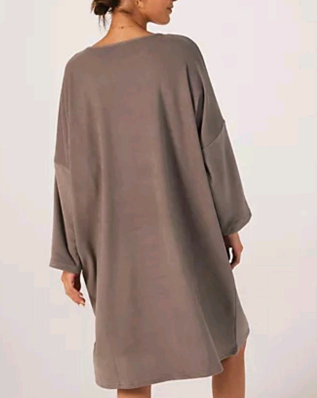 Frank Usher Microfleece Oversized Dress with Large PU Detail Pocket, One Size