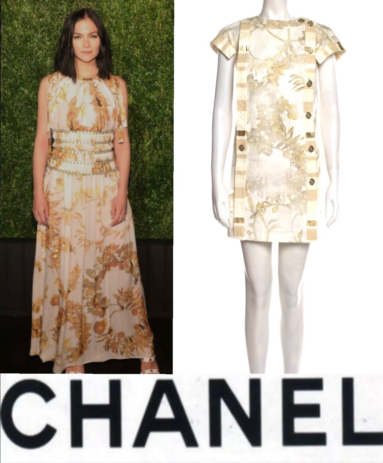 New Chanel 2018 Greece White Denim Gold Leather Mini Dress 34 36 2 4 Logo 18c S