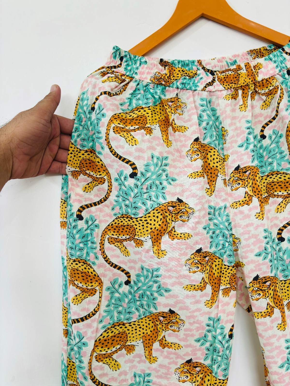 Tiger Print Cotton Pajama Set:Summer Loungewear night wear for woman’s giftitem