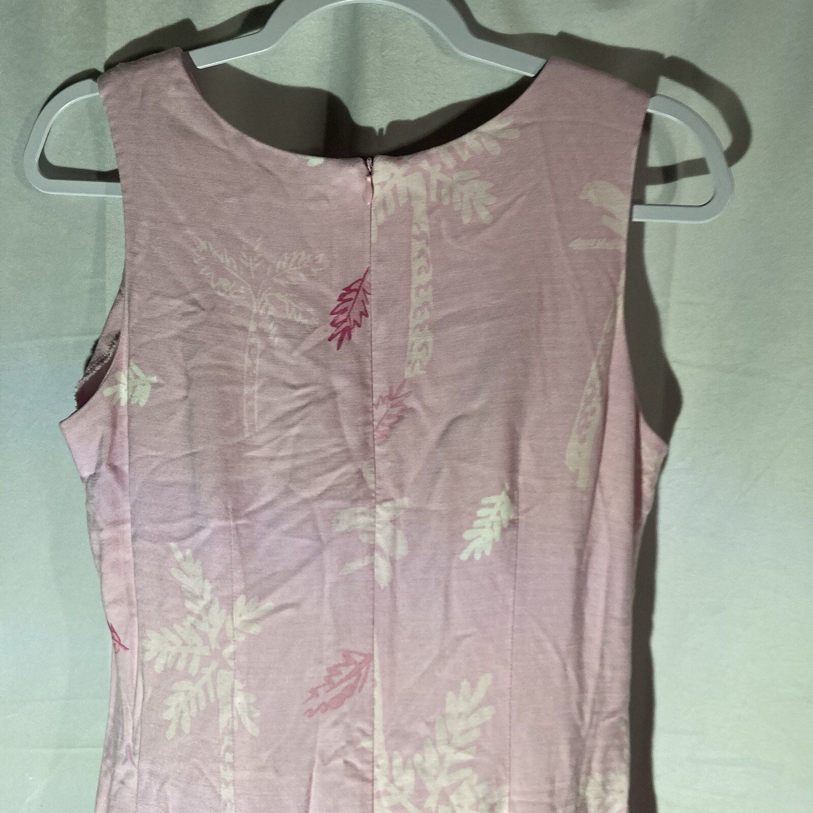 K STUDIO pink multicolor beach scene sleeveless rayon shift dress 8