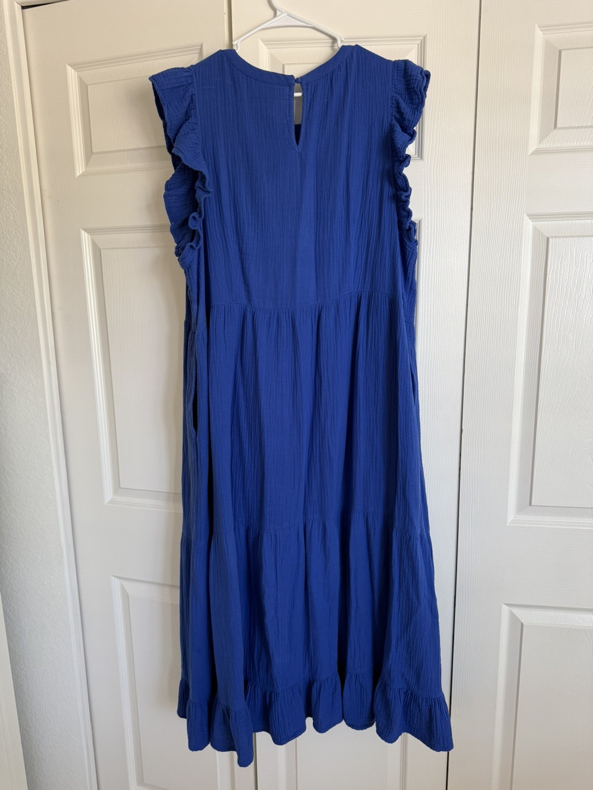 Universal Thread Women Blue Tiered Sleeveless Ruffle Dress Size 2X
