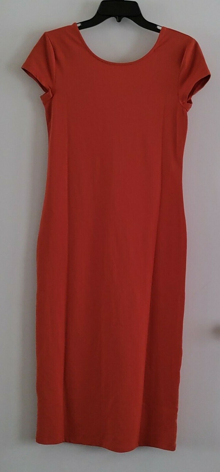 Ladies OUR HERITAGE LOW U BACK NECK PENCIL DRESS Size S Cotton Short Sleeve NWT