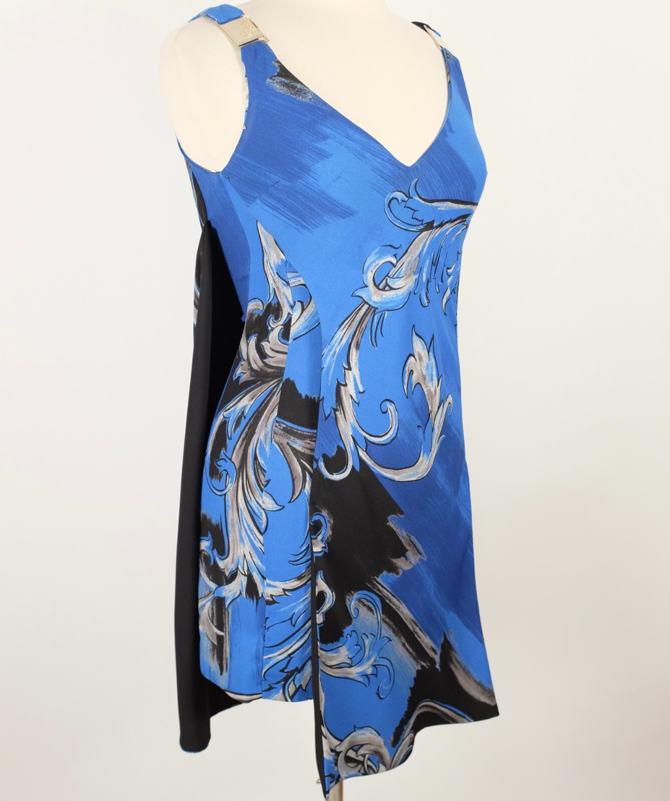 Versace Collection 40 US 4 dress blue medusa cape back mini