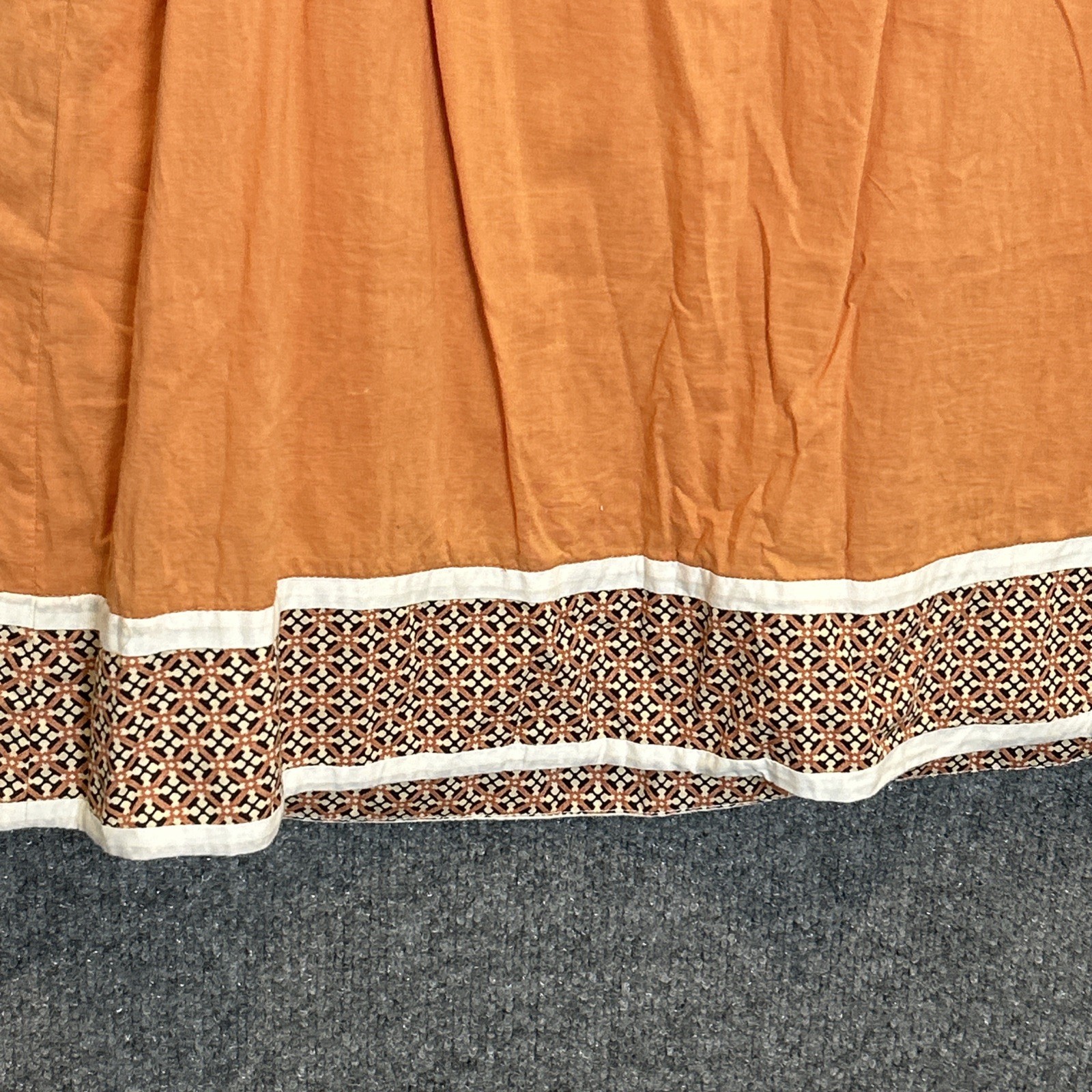 Lulumari Mandarin Orange Women’s Embroidered Midi dress Boho Chic Beach EUC