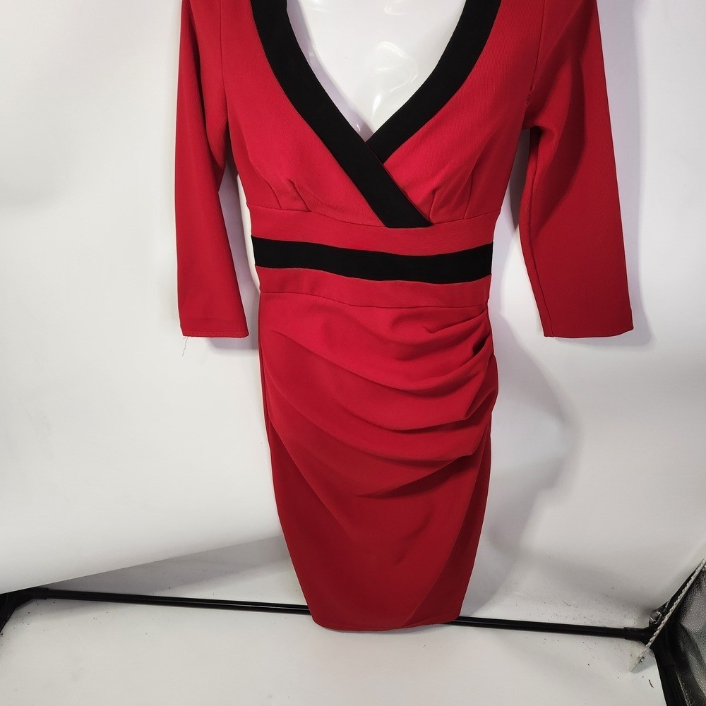 Diva Catwalk Red and Black Long Sleeve Dresssize S