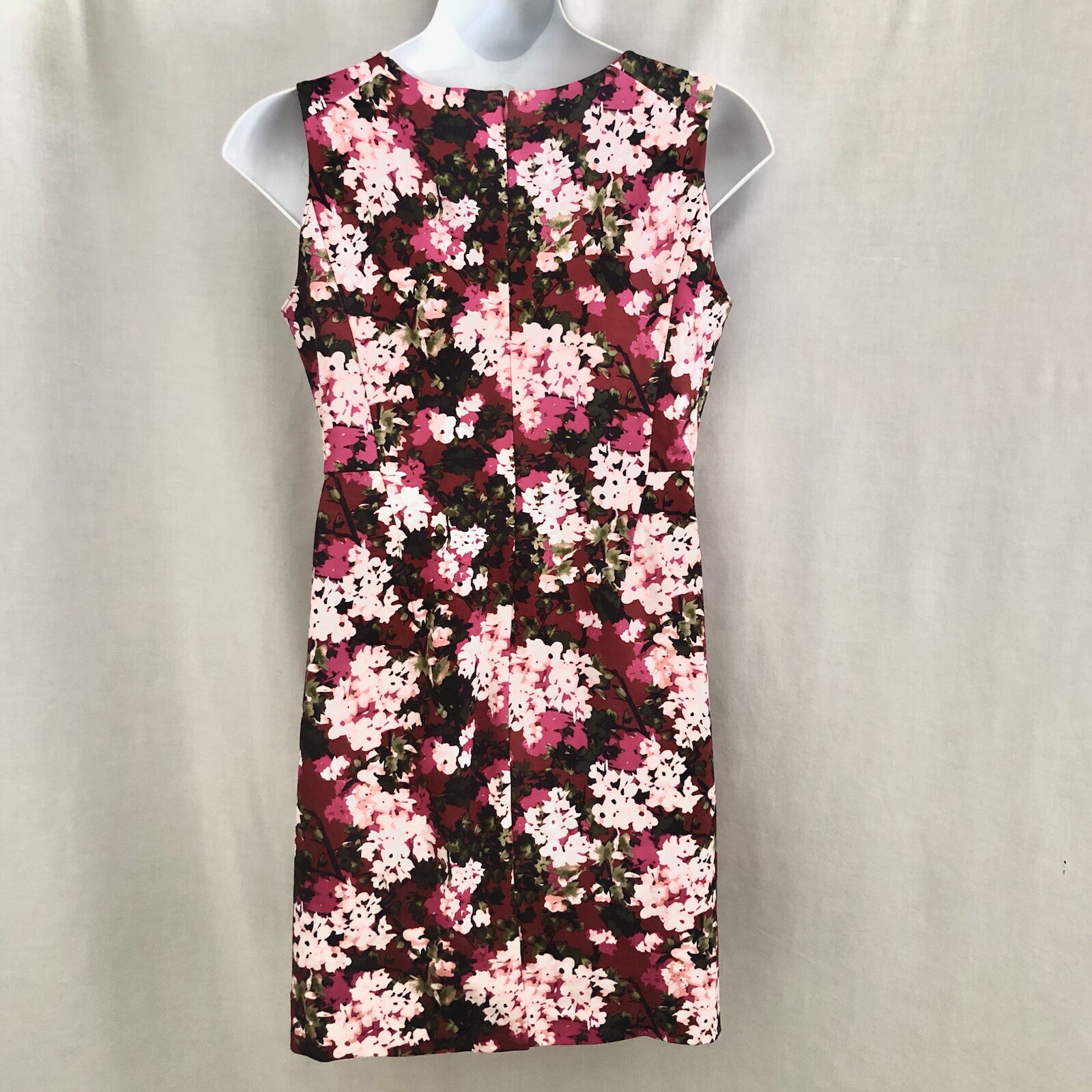 Lands End Floral Sleeveless Sheath Shift Dress Size 14P Rayon Stretch
