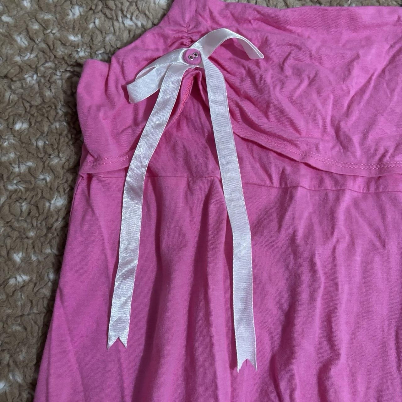 Vintage Y2K Pink Mini Dress With Bow + Button Detailing