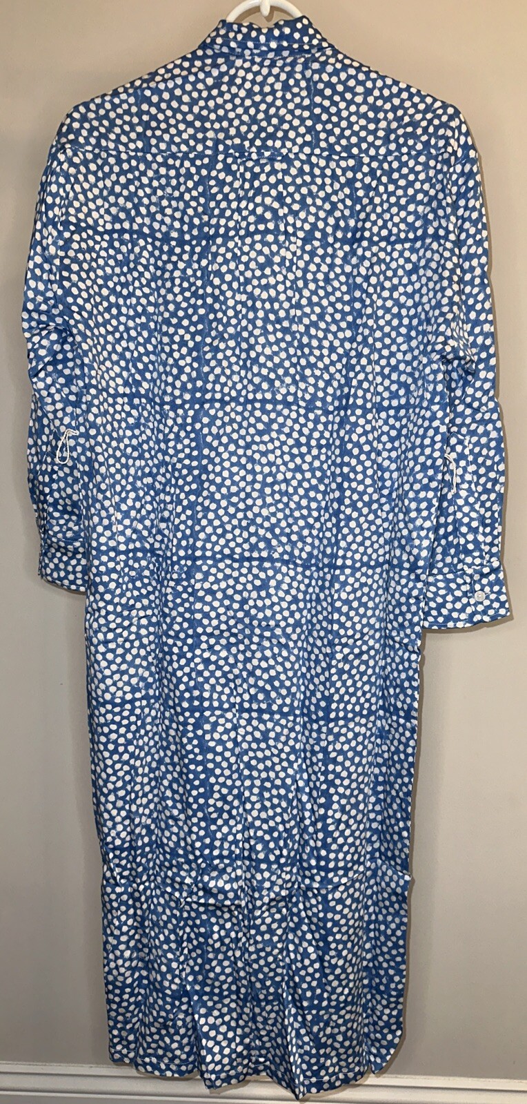 Emerson Fry India Collection Painterly Dots Blue Ry Shirtdress – Size XS