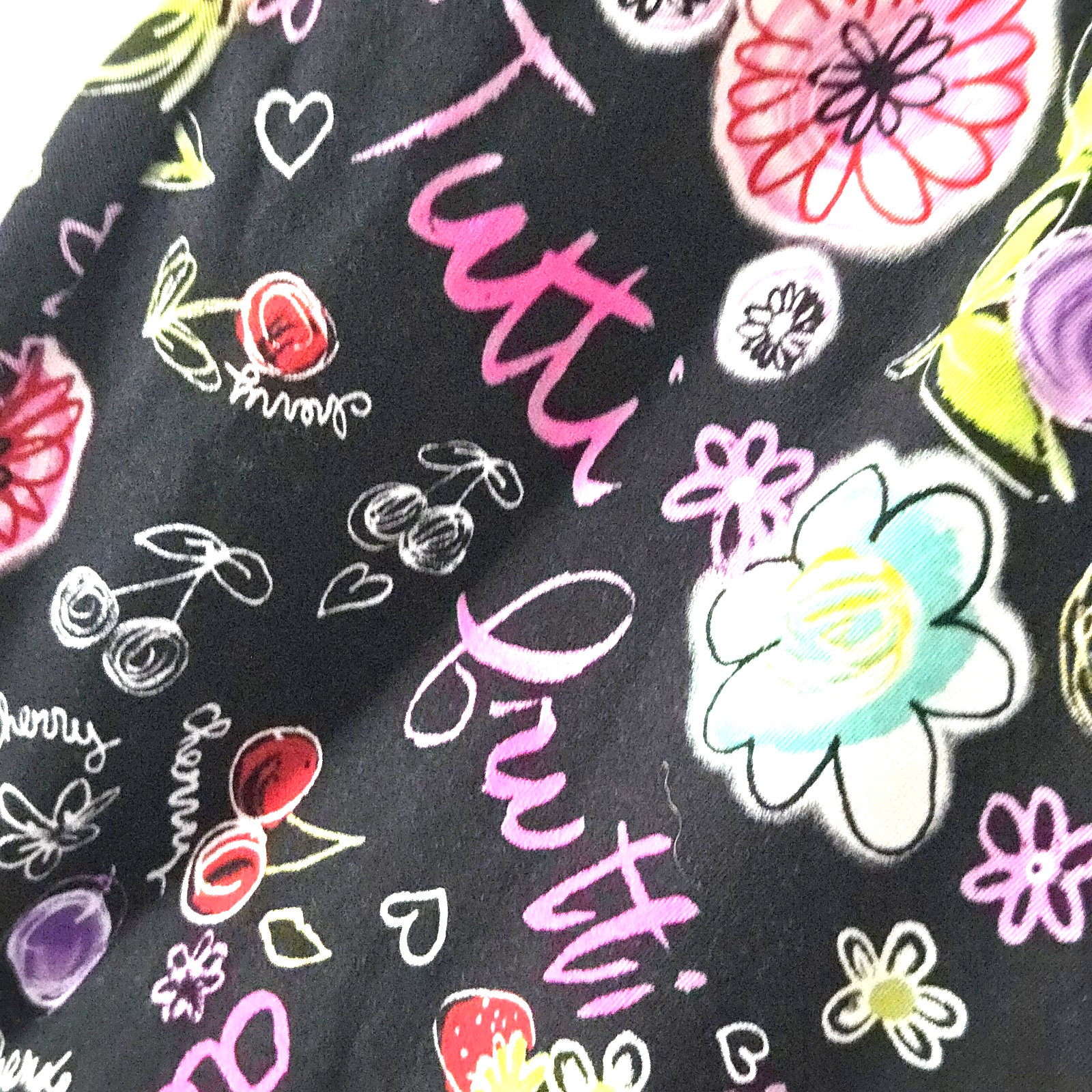 Karin Stevens Fruit Floral Print Dress Womens 16 Cotton Fit Flare Adjust. Straps
