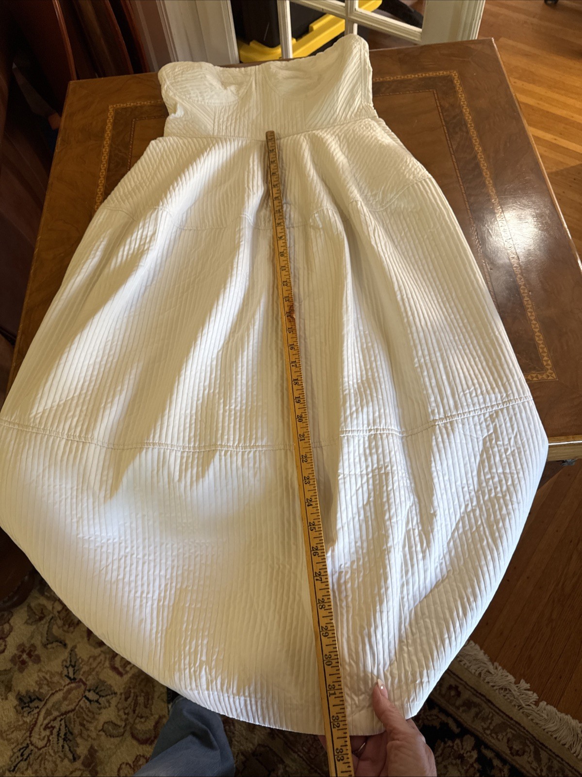 NWT MISS ROSIER Size L Neutrals Cortny Bustier style Pleated Midi Dress POCKETS